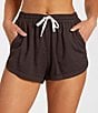 Color:Off Black - Image 1 - Road Trippin Twill Pull-On Shorts