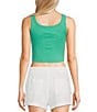 Color:Bright Lagoon - Image 2 - Search For Stoke Graphic Cropped Tank Top