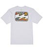 Color:White - Image 2 - Short Sleeve Crayon Wave Graphic T-Shirt