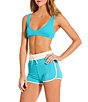 Billabong Solid Smocked Texture Scoop Neck Bralette Swim Top & High Tide Boardshort Swim Cover-Up - Image 1