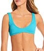 Billabong Solid Smocked Texture Scoop Neck Bralette Swim Top - Image 1