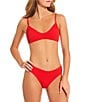 Billabong Solid Texture V-Neck Bralette Swim Top & Rising Tide Solid Texture Hipster Swim Bottom - Image 1