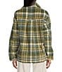 Billabong Sundown Plaid Long Sleeve Sherpa Shacket, Color:Carnation - Image 2