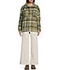 Billabong Sundown Plaid Long Sleeve Sherpa Shacket, Color:Carnation - Image 3