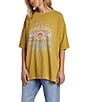 Color:Green Envy - Image 1 - Sunrise On The Beach Oversized Fit Graphic T-Shirt