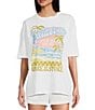 Color:Salt Crystal - Image 1 - Wake Up And Stoke Oversized Graphic T-Shirt