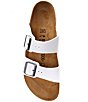 Color:White - Image 5 - Women's Arizona Double Banded Buckle Detail Slip-On Sandals