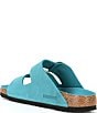 Color:Biscay Bay - Image 3 - Women's Arizona Oiled Leather Big Buckle Detail Slide Sandals