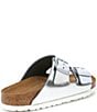 Color:Silver - Image 2 - Women's Arizona Soft Footbed Double Banded Buckle Detail Metallic Sandals