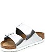 Color:Silver - Image 4 - Women's Arizona Soft Footbed Double Banded Buckle Detail Metallic Sandals