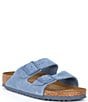 Color:Elemental Blue - Image 1 - Women's Arizona Suede Dual Adjustable Buckle Detail Strap Sandals