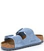 Color:Elemental Blue - Image 4 - Women's Arizona Suede Dual Adjustable Buckle Detail Strap Sandals