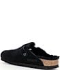 Color:Black - Image 4 - Women's Boston Suede Shearling-Lined Clogs