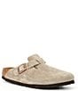 Color:Taupe - Image 1 - Women's Boston Suede Soft Footbed Clogs