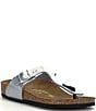 Color:Silver - Image 1 - Girls' Gizeh Slide-On Thong Style Buckle Sandals (Youth)