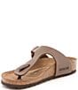 Color:Mocha - Image 4 - Girls' Gizeh Slide-On Thong Style Buckle Sandals (Youth)