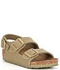 Color:Faded Khaki - Image 1 - Kids' Milano Canvas Backstrap Sandals (Youth)