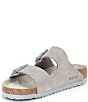 Color:Stone Coin - Image 4 - Men's Arizona Suede Soft Footbed Sandals