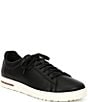Color:Black - Image 1 - Men's Bend Leather Lace-Up Sneakers