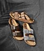 Color:Tobacco - Image 5 - Men's Arizona Oiled Leather Soft Footbed Slip-On Sandals