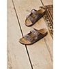 Color:Tobacco - Image 6 - Men's Arizona Oiled Leather Soft Footbed Slip-On Sandals