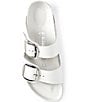 Color:White - Image 5 - Women's Arizona Big Buckle Detail Leather Sandals