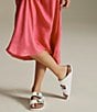Color:White - Image 6 - Women's Arizona Big Buckle Detail Leather Sandals