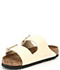 Color:Ecru - Image 4 - Women's Arizona Soft Footbed Suede Nubuck Buckle Detail Sandals