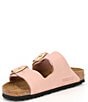 Color:Soft Pink - Image 4 - Women's Arizona Suede Nubuck Big Buckle Detail Slide Sandals
