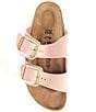 Color:Soft Pink - Image 5 - Women's Arizona Suede Nubuck Big Buckle Detail Slide Sandals