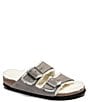 Color:Stone Coin - Image 1 - Women's Arizona Suede Shearling Sandals