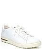 Color:White - Image 1 - Women's Bend Leather Sneakers