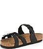 Color:Black - Image 4 - Women's Franca Braid Oiled Leather Strappy Sandals