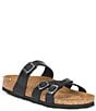 Color:Black - Image 1 - Women's Franca Distressed Oiled Leather Sandals