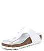 Color:White - Image 4 - Women's Gizeh Big Buckle Detail Leather Thong Sandals