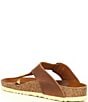 Color:Cognac - Image 3 - Women's Gizeh Big Buckle Detail Oiled Leather Thong Sandals