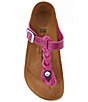 Color:Festival Fuchsia - Image 5 - Women's Gizeh Braided Oiled Leather Thong Sandals