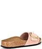 Color:Soft Pink - Image 2 - Madrid Big Buckle Detail Nubuck Slide Sandals