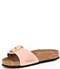 Color:Soft Pink - Image 4 - Madrid Big Buckle Detail Nubuck Slide Sandals