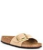 Color:Sandcastle - Image 1 - Madrid Big Buckle Detail Nubuck Slide Sandals