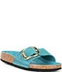 Color:Biscay Bay - Image 1 - Women's Madrid Big Buckle Detail Oiled Leather Sandals