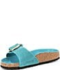Color:Biscay Bay - Image 4 - Women's Madrid Big Buckle Detail Oiled Leather Sandals