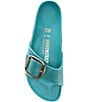 Color:Biscay Bay - Image 5 - Women's Madrid Big Buckle Detail Oiled Leather Sandals