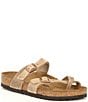 Color:Tobacco Brown - Image 1 - Women's Mayari Oiled Leather Thong Sandals