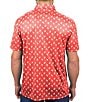 Color:Coral - Image 2 - Birdie Printed Short Sleeve Polo Shirt