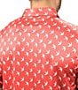 Color:Coral - Image 4 - Birdie Printed Short Sleeve Polo Shirt