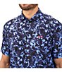 Color:Blue Camouflage - Image 3 - Camouflage Mixed Media Short Sleeve Printed Polo Shirt