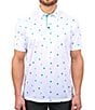 Color:White - Image 1 - Clover Tweet Printed Short Sleeve Polo Shirt