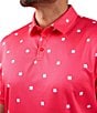 Color:Paradise Pink - Image 3 - Cloverfield Print Short Sleeve Polo Shirt