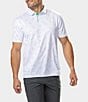 Color:White - Image 1 - Club Print Short Sleeve Polo Shirt